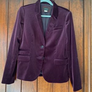 Classic J. Crew eggplant-colored ladies blazer. Size 12.